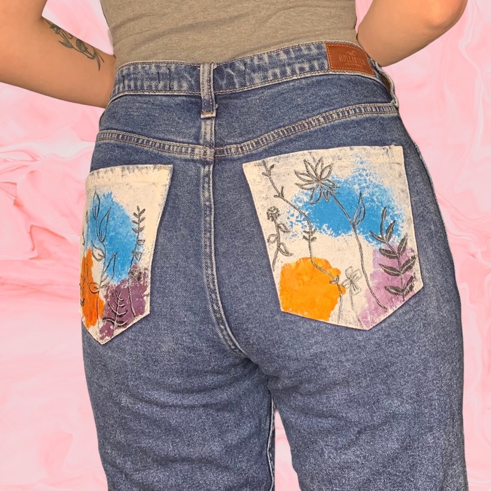 Dark Wash Hollister Trendy Mom Jeans